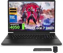 Dell - Upgraded - Alienware 15 15.3" Gaming Laptop,Intel Core 7-240H,RTX 4050,32GB RAM,1TB SSD+1TB Docking,Backlit,Win 11 Pro - Black