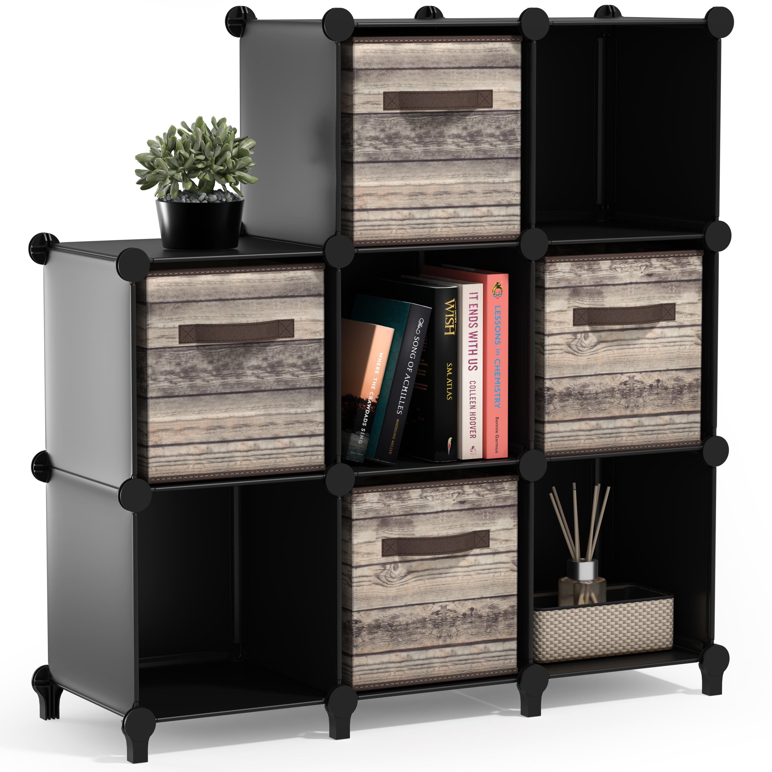 Sorbus - 8 Cube Storage Organizer –Waterproof Cubby Shelf - Closet, Toys, Books, Shoes, Décor –Bedroom, Living Room, Kids - Black