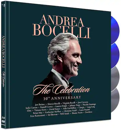 Front. Andrea Bocelli - The Celebration: 30th Anniversary - BLU-RAY.