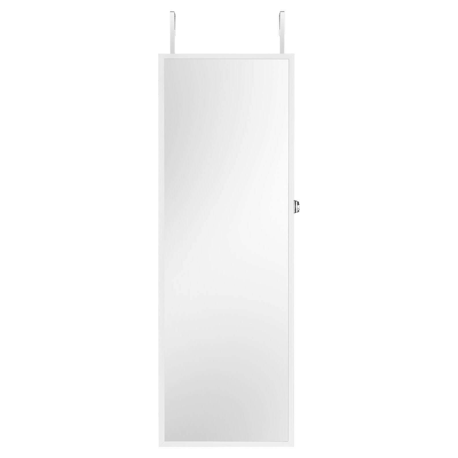 Alt View 5. VEVOR - Mirror Jewelry Cabinet, 42.52-Inch Tall Lockable Jewelry Cabinet Armoire, Wall or Door Mounted Jewelry Mirror Organizer - White.