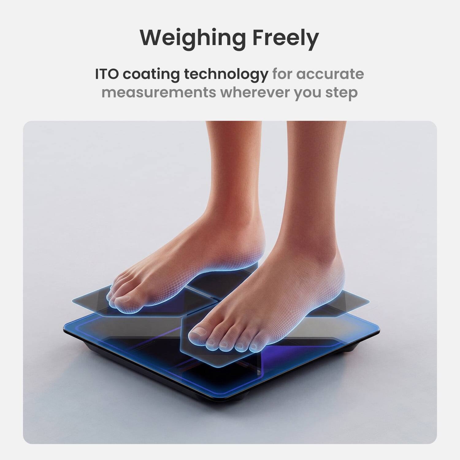 Weighing Freely  
ITO coating technology for accurate measurements wherever you step
