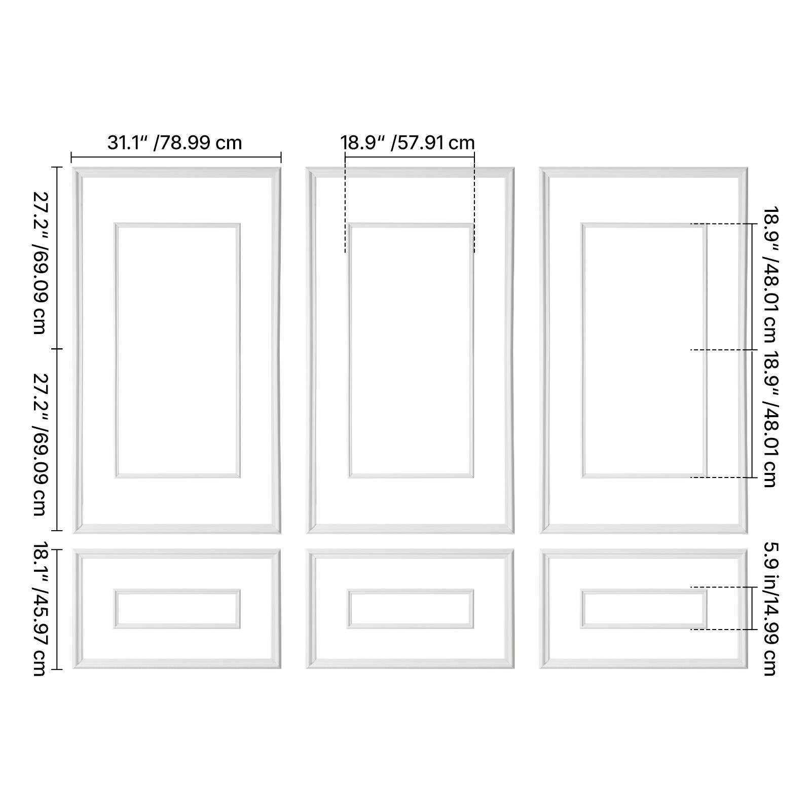 31.1" / 78.99 cm  
18.9" / 57.91 cm  
27.2" / 69.09 cm  
27.2" / 69.09 cm  
18.1" / 45.97 cm  
18.9" / 48.01 cm  
18.9" / 48.01 cm  
5.9 in / 14.99 cm