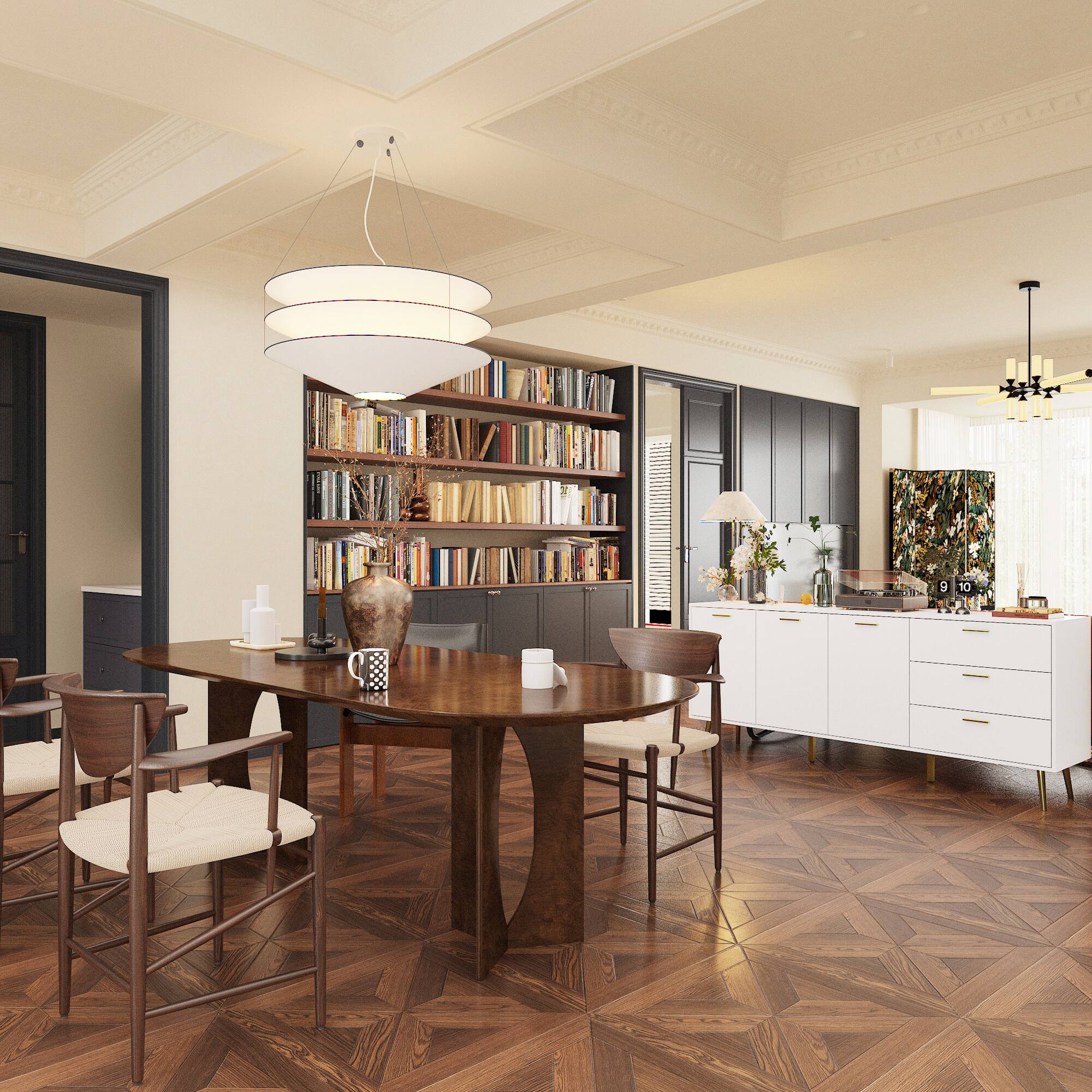 Alt View 4. Famapy - Famapy Combo Sideboard Silent Rails Drawers Metal LegsMulti - Scene All - round Storage Dresser - White.