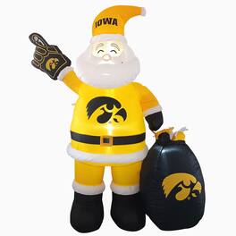 Logo Brands - Iowa Hawkeyes 7' Inflatable Santa - Multicolor