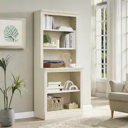 VAUXHILL & CO. - Halston Multi-Depth Bookcase, Adjustable Shelving Unit - Cream