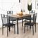 Left. Costway - 5PCS Dining Set Metal Table & 4 Chairs Kitchen Breakfast Furniture Black - Black.
