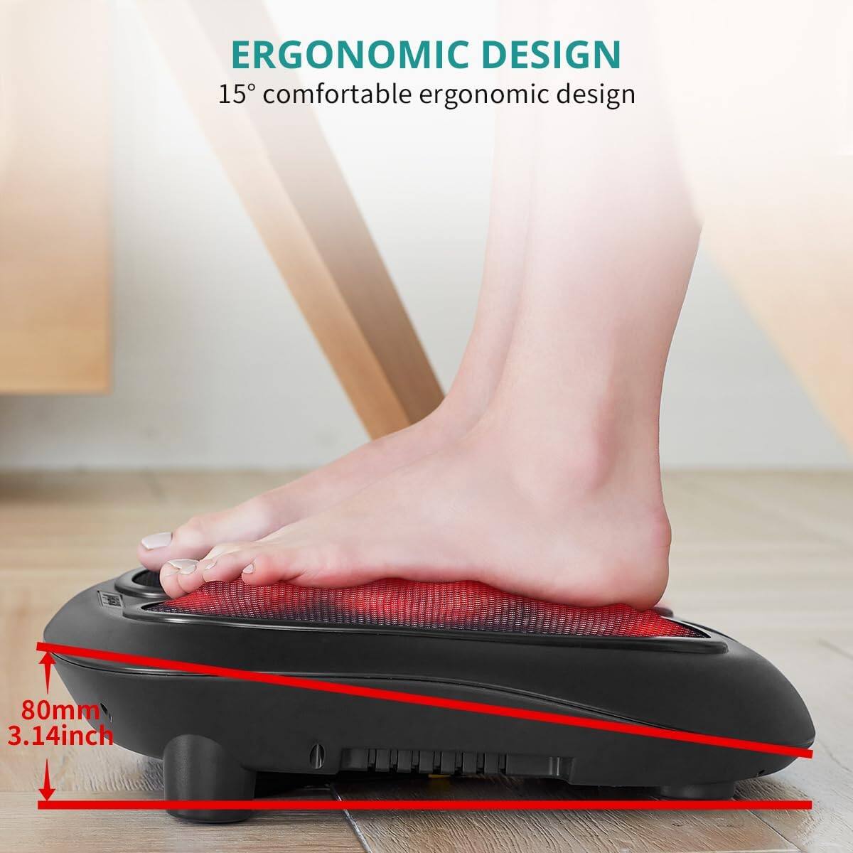ERGONOMIC DESIGN  
15° comfortable ergonomic design  
80mm 3.14inch