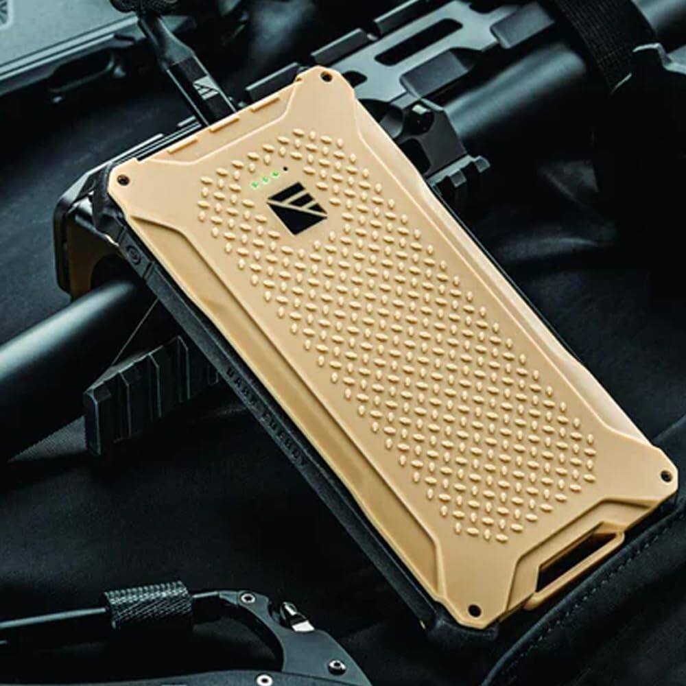 Alt View 8. Dark Energy - Poseidon Pro 10,000 mAh Power Bank with Spectre 18W Folding Solar Panel | Complete Off-Grid Solar Generator for Camping - Desert Tan 18W-Gray.