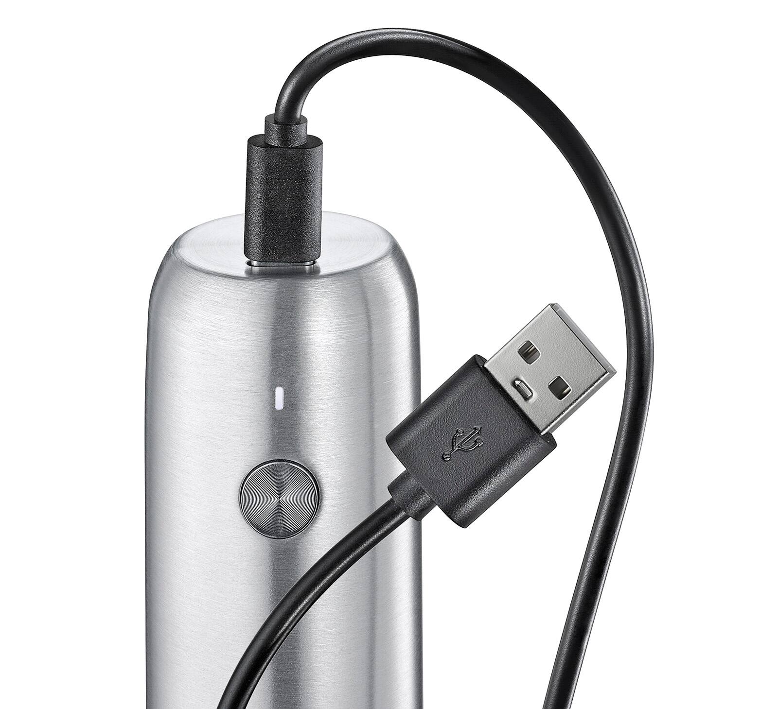 Alt View 8. Zassenhaus - Koln Rechargeable Salt or Pepper Mill, 5.5" H x 1.5", Chrome - Chrome.