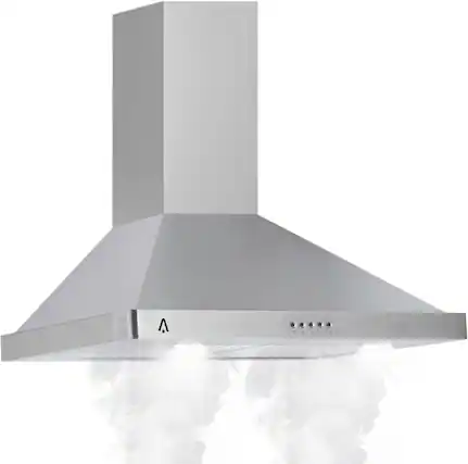 Front. Acekool - 30 Inch Wall Mount Range Hood with 400 CFM Ventilation for Kitchen - Silver.