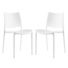 Hipster Dining Side Chair Set of 2 by Modway - White