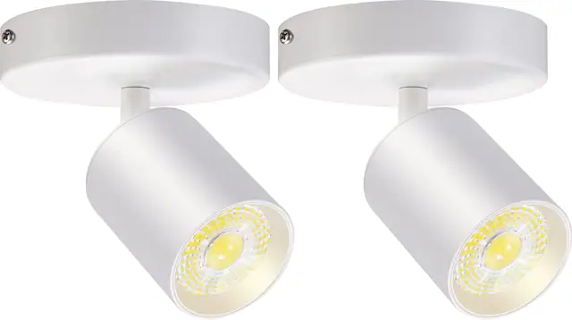 Front. FINEAK - 2 Pack Adjustable LED Ceiling Spotlights (10W 800lm, CRI90 Flicker-Free).