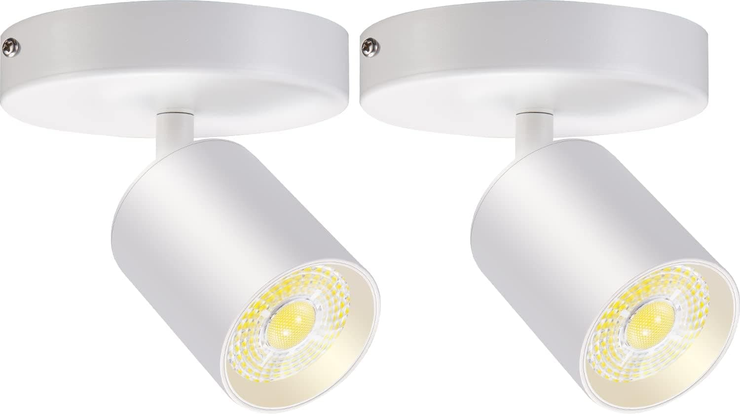 Front. FINEAK - 2 Pack Adjustable LED Ceiling Spotlights (10W 800lm, CRI90 Flicker-Free).