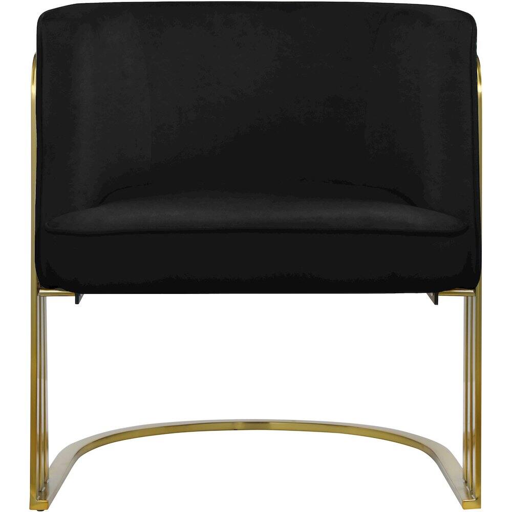 Alt View 3. Meridian Furniture - Rays Black Velvet Accent Chair - Black.