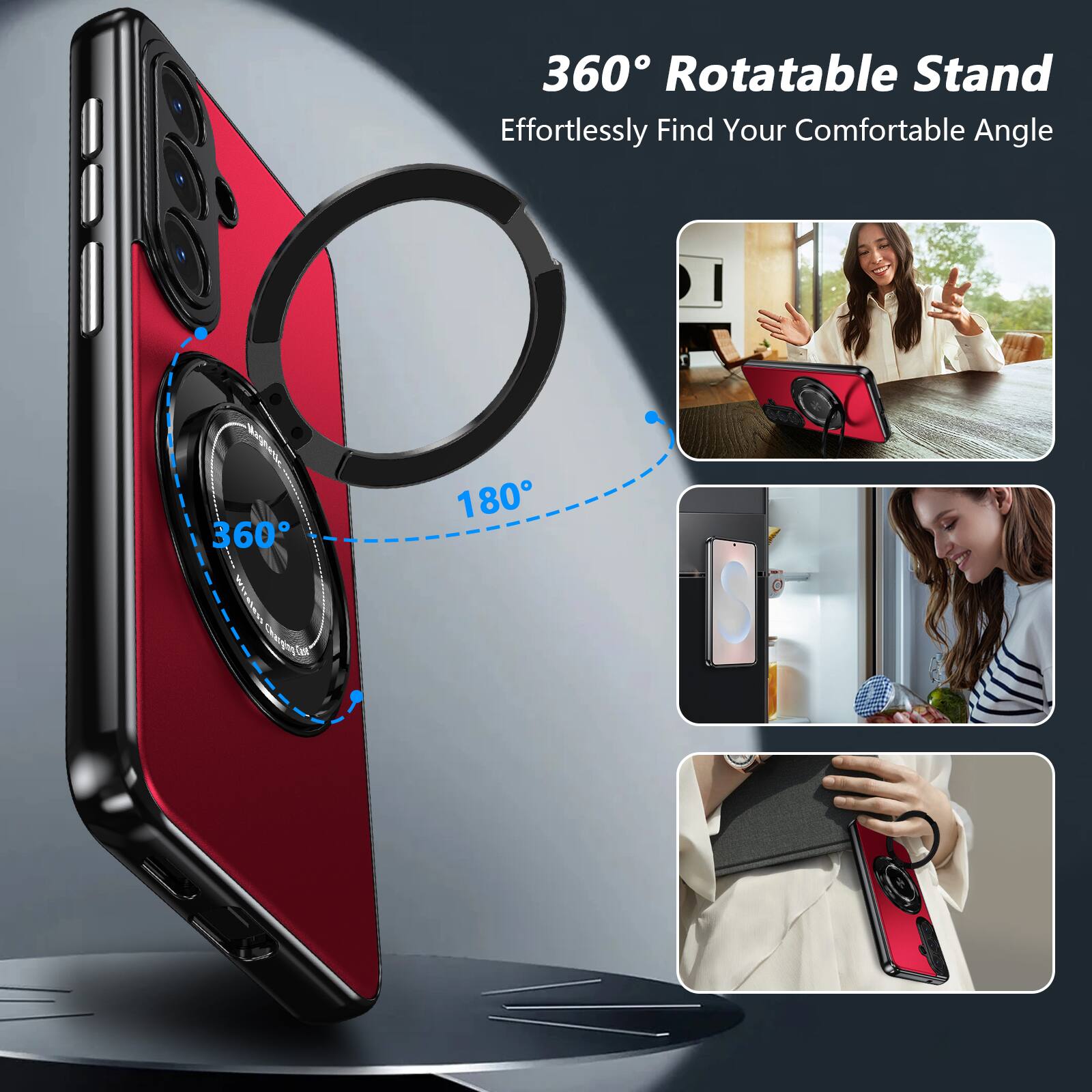 360° Rotatable Stand  
Effortlessly Find Your Comfortable Angle
