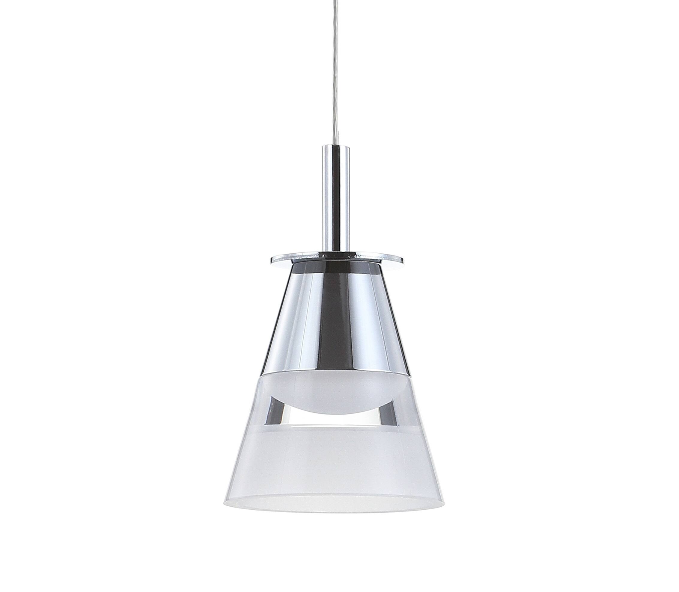 Alt View 4. Jonathan Y - Alain 5" 1-Light Adjustable Metal Integrated LED Pendant, Chrome - Chrome/White.