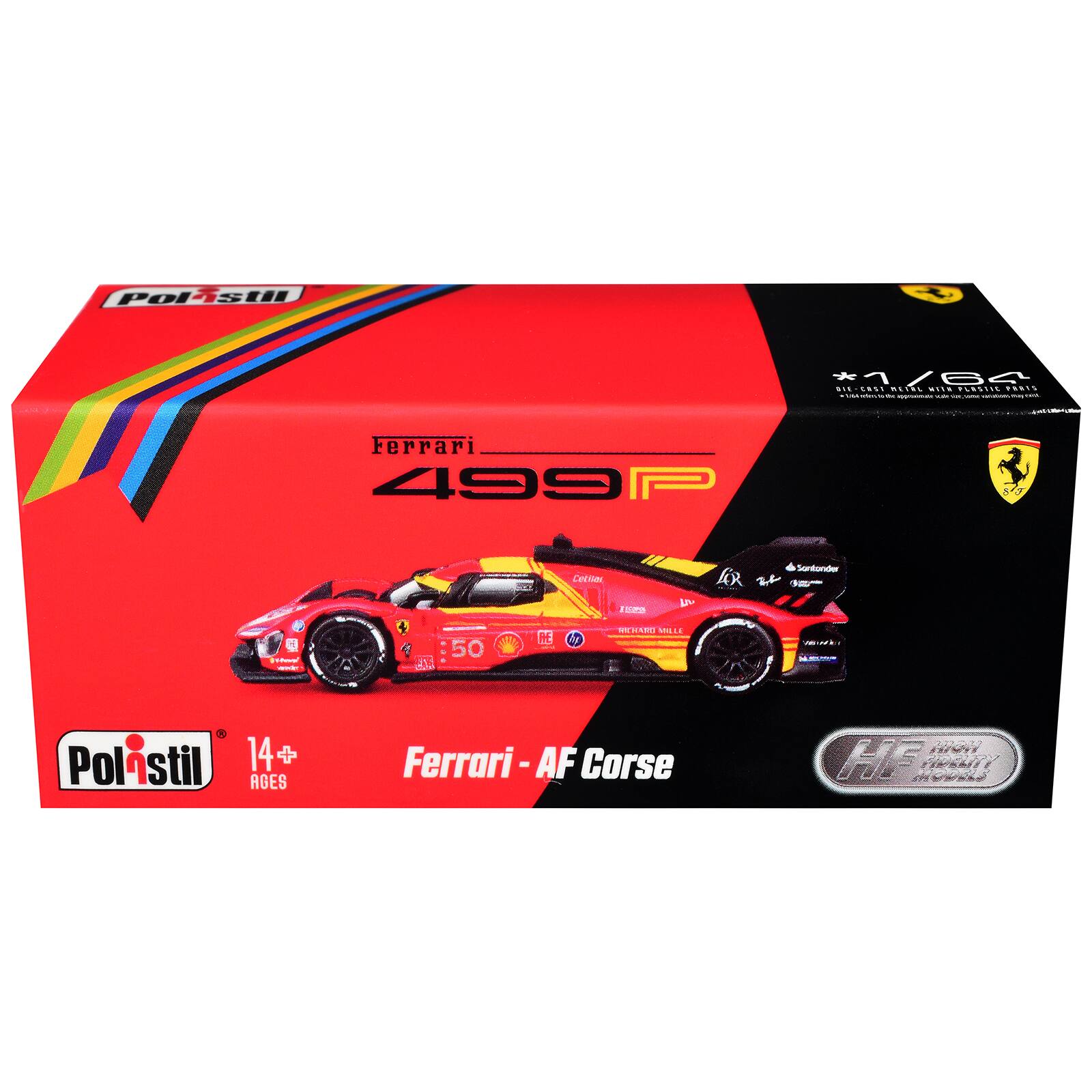 Polistil  
1/64 011-COST METAL WITH PLASTIC PARTS 1/64  
www.  
errar 499F  
Cetiter, 1  
@Sontonder LAR 3  
Whervy VECIT  
50 JUS -  
RE  
MICHARD MILLE  
Polistil 14+ AGES  
Ferrari-AF Corse  
HIGH HF MODELS FIDELITY