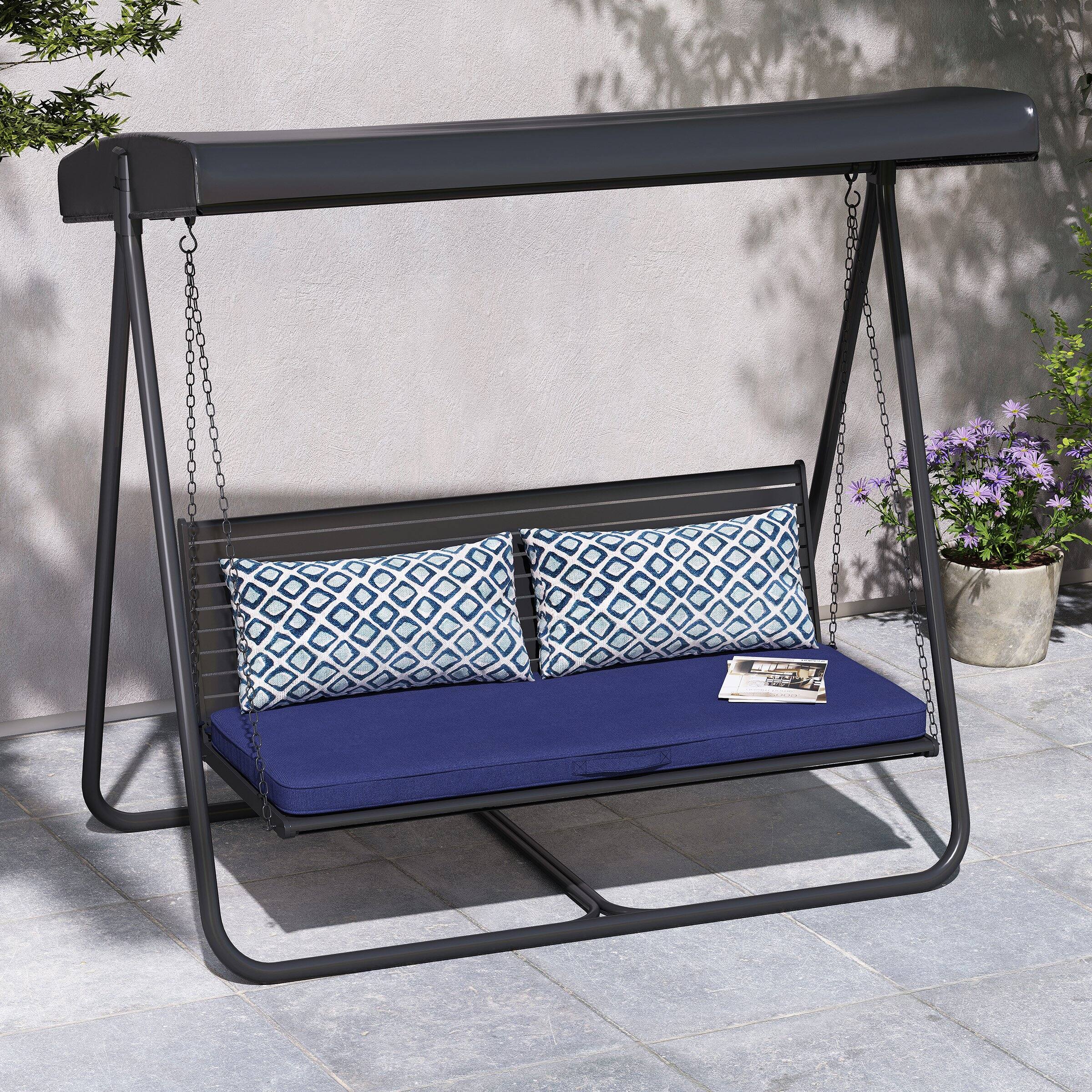 Angle. Crestlive Products - Crestlive Products Outdoor Settee Bench Seat Cushion Patio Swing Cushion Loveseat Cushion - Navy.