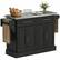 Front. Homcom - Rolling Kitchen Island Cart with Cabinets and Drawers - Black.