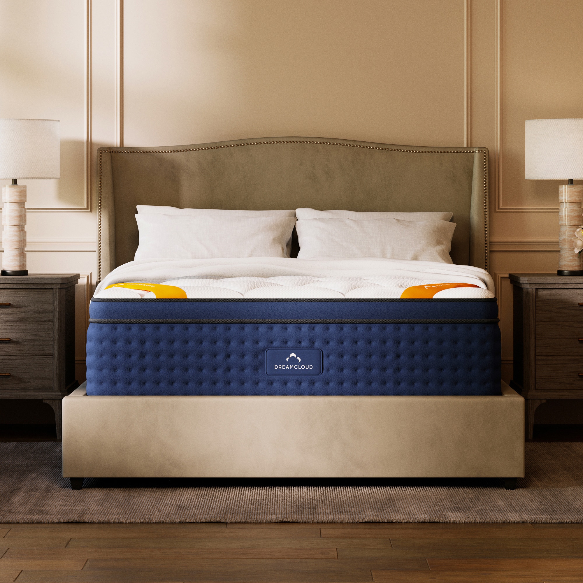 Front. DreamCloud - 14in Premier Rest Hybrid Mattress - Twin Size - White.