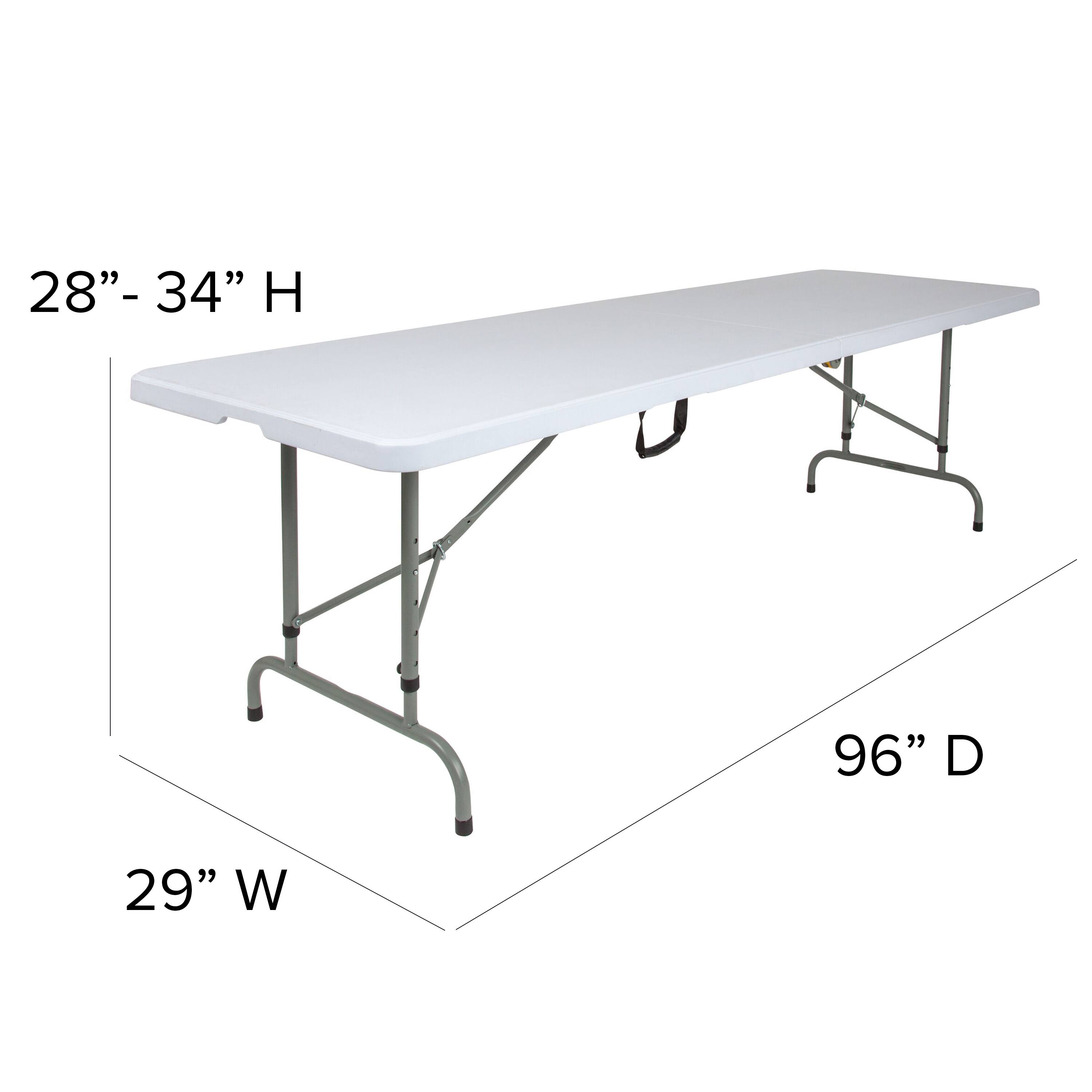 Alt View 12. Alamont Home - Kathryn 8-Foot Height Adjustable Bi-Fold Granite White Plastic Folding Table with Handle - Granite White.