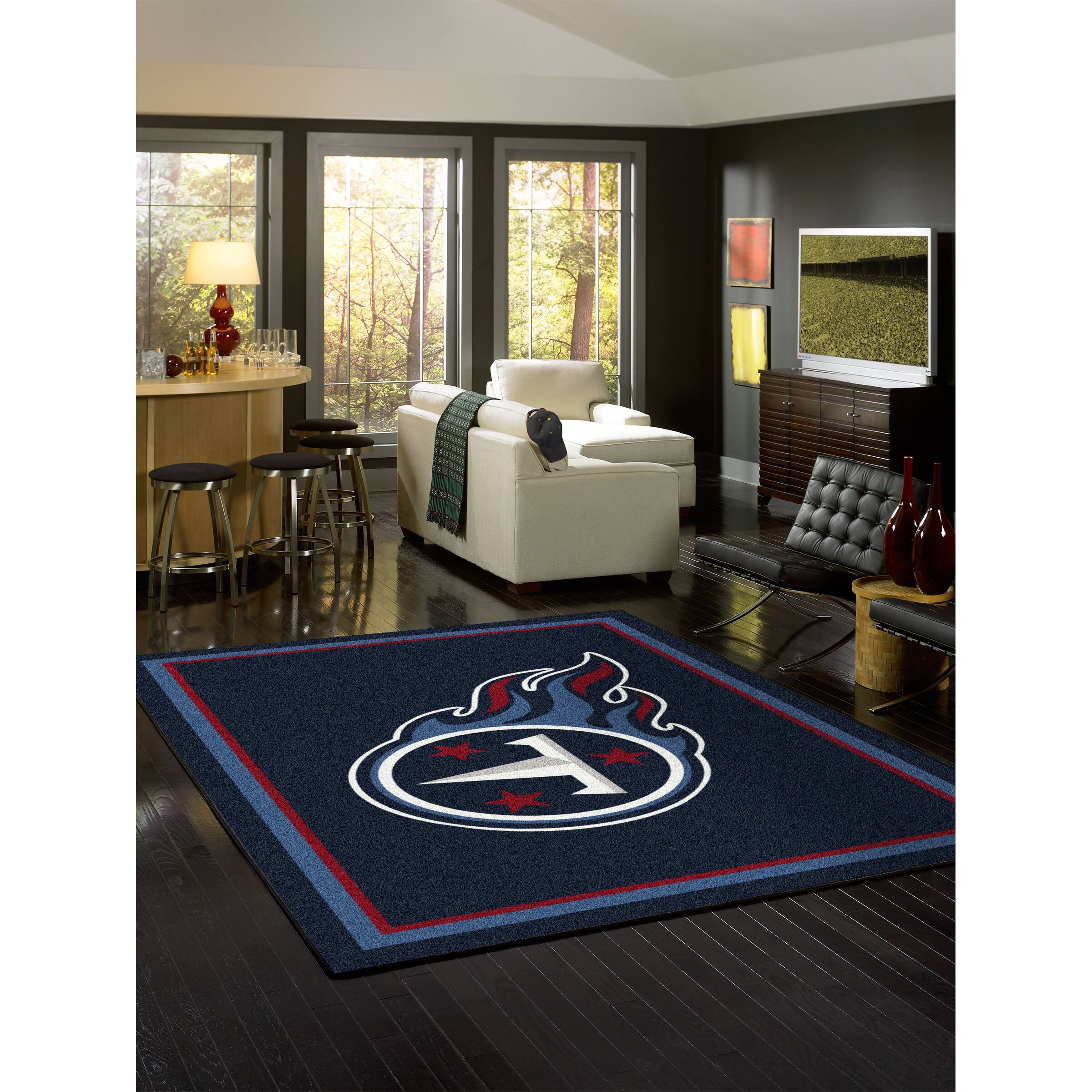 Alt View 1. Imperial - Tennessee Titans 5'4'' x 7'8'' Spirit Rug - Black.