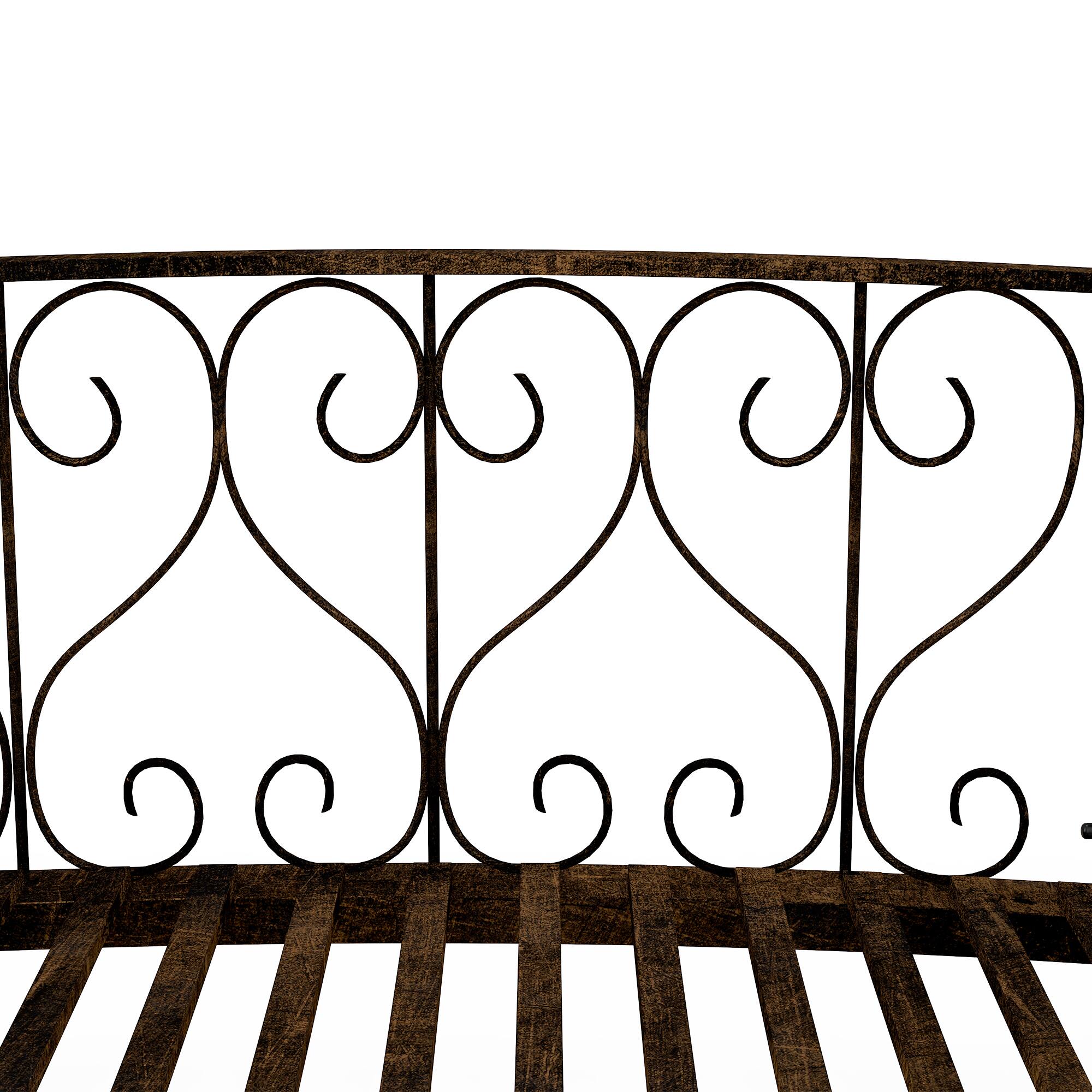 Alt View 7. Outsunny - Metal Arch Garden Bridge Arc Footbridge with Side Railings Decorative Scrollwork - Bronze.