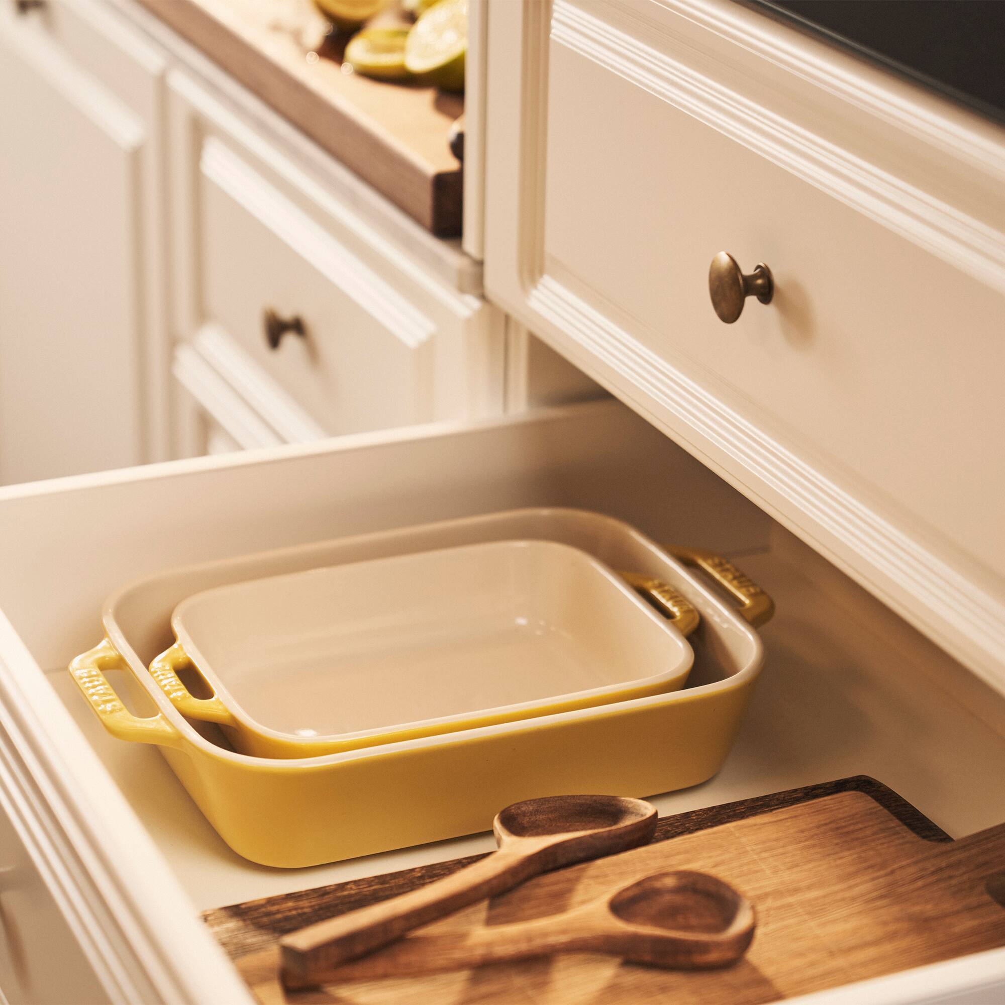 Alt View 1. Staub - Staub Ceramic Rectangular Baking Dish Set, Casserole Dish, 2-Piece, Citron - Citron.