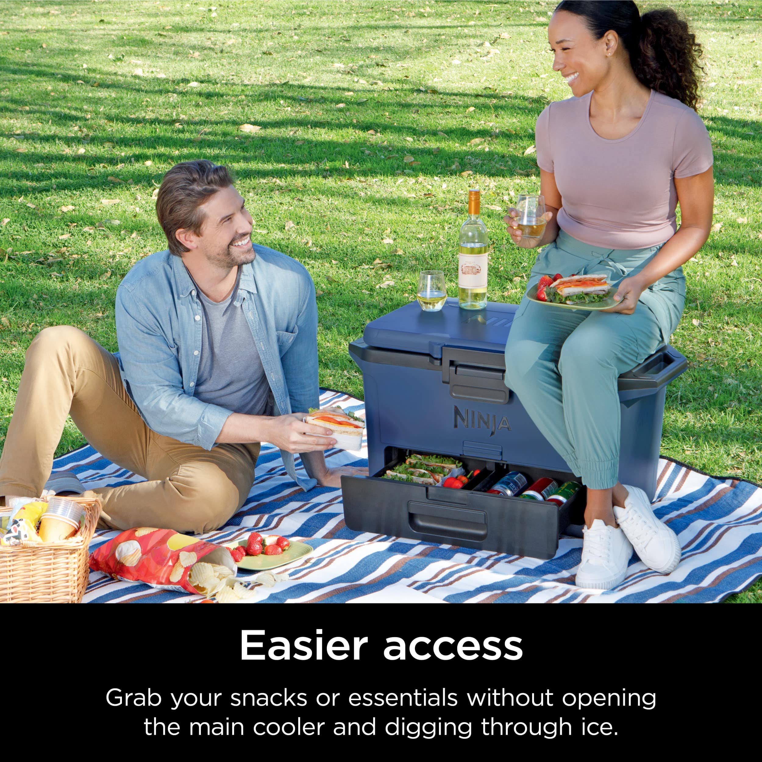 Easier access: Grab your snacks or essentials without opening the main cooler and digging through ice.