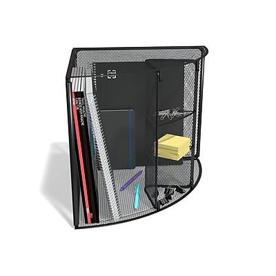 Alt View 2. TRU RED - 4-Compartment Wire Mesh Corner Organizer, Matte - Matte Black.