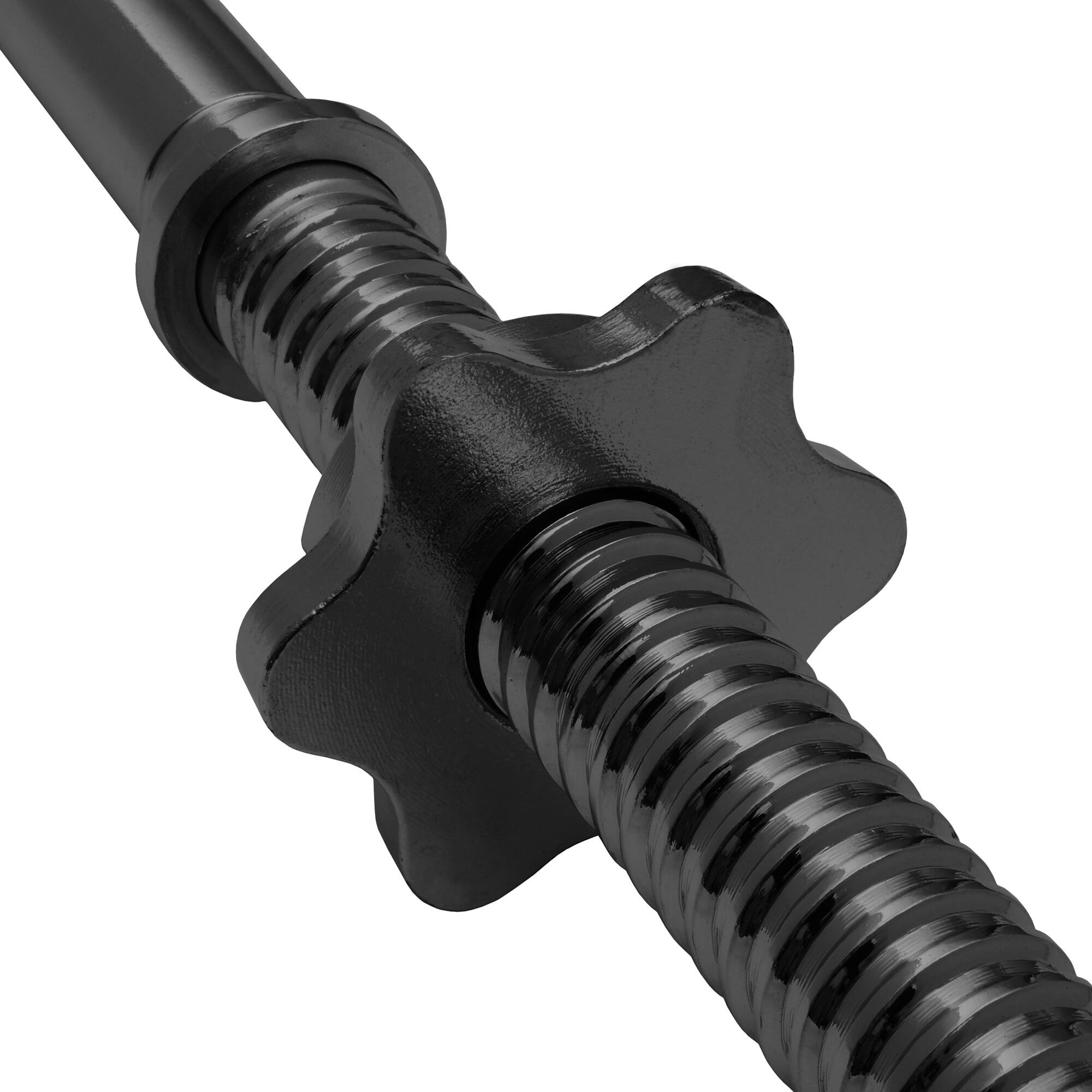 Alt View 1. Philosophy Gym - Standard Barbell, Threaded 1-in Weight Bar with Star Collars - Black.