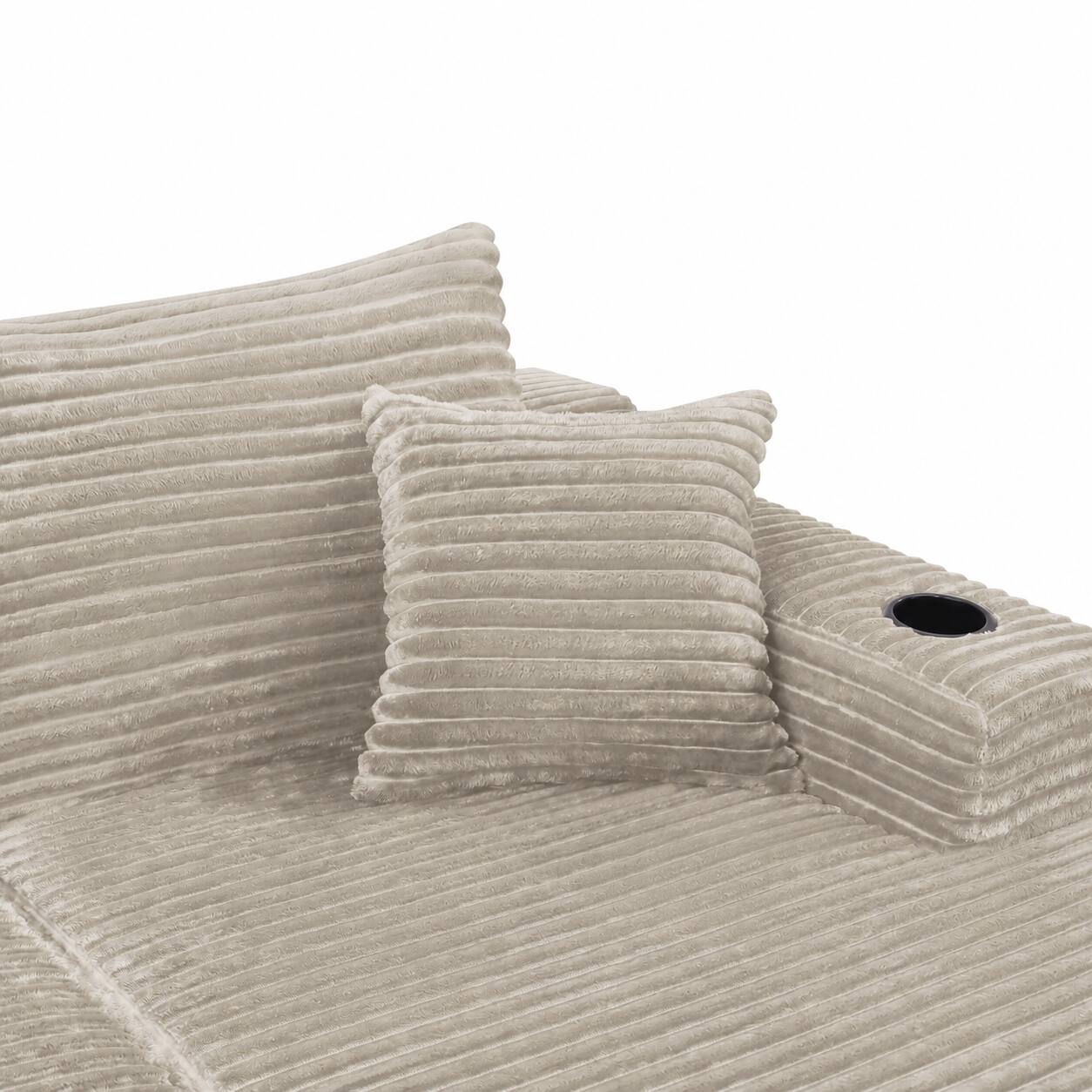 Alt View 3. Anysun - 134" Cloud Sectional Sofa, U-Shape Chaise, Side Pockets & Cup Holder, Modern Modular, Deep Seating, No Assembly - Camel.