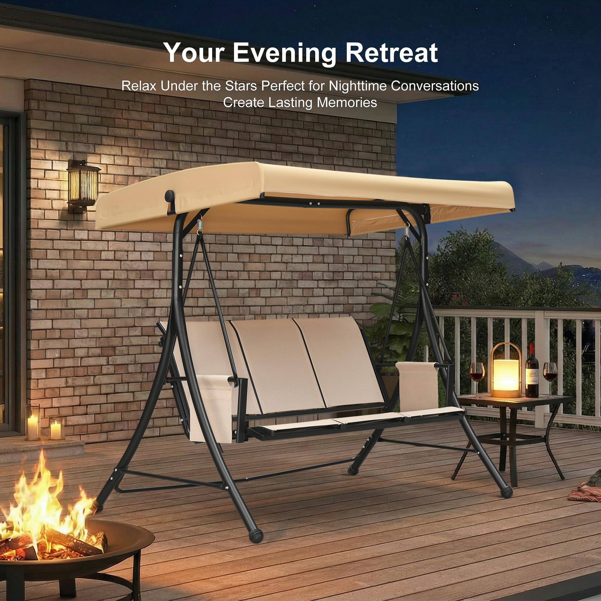 Your Evening Retreat  
Relax Under the Stars  
Perfect for Nighttime Conversations  
Create Lasting Memories