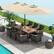 Alt View 3. Costway - 10 Pieces Patio Wicker Dining Set with Double-Sided Patio Umbrella 8 Armchairs - Beige,,Mix Brown.