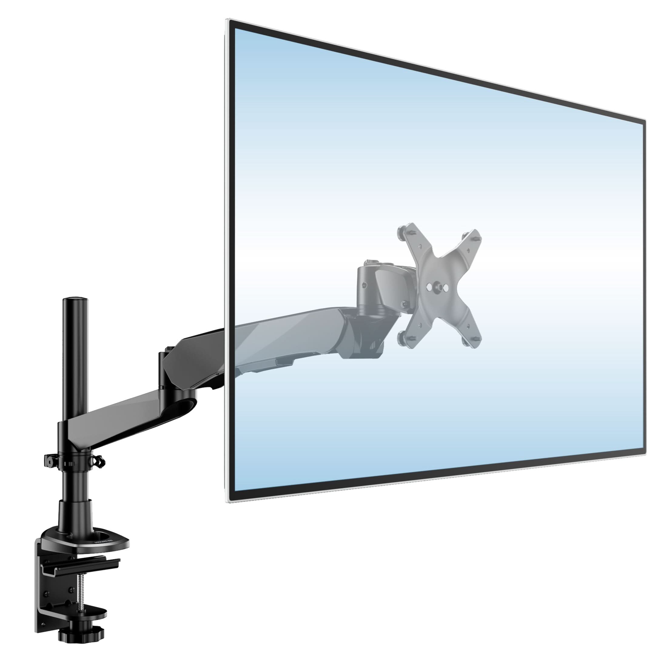 Alt View 7. Mount-It! - CLiX Series Spring Arm Dual-Segmented Single Monitor Mount – Full Motion Desk Arm for 17"-30" Displays, Black - Black.