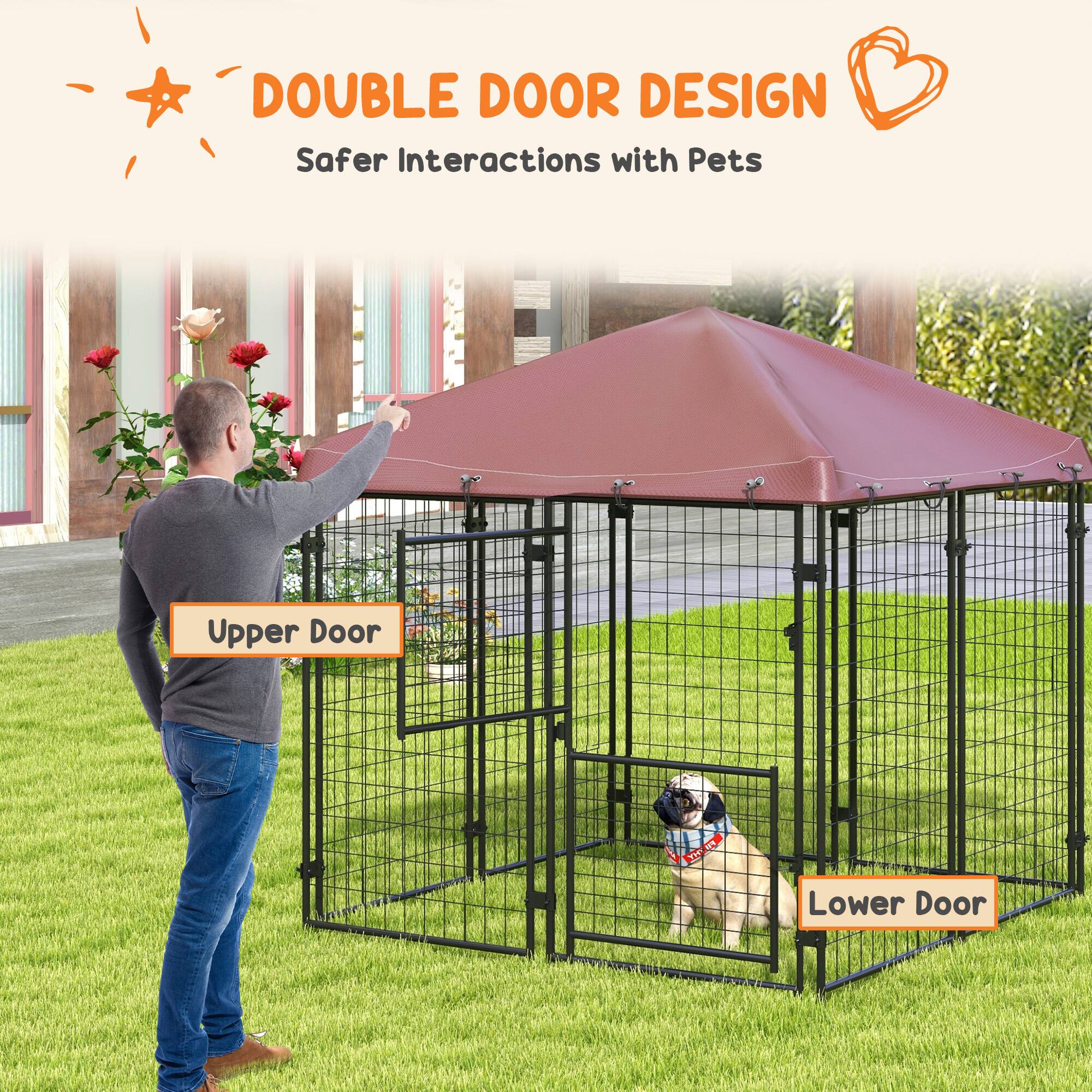 DOUBLE DOOR DESIGN  
Safer Interactions with Pets  

Upper Door  
Lower Door