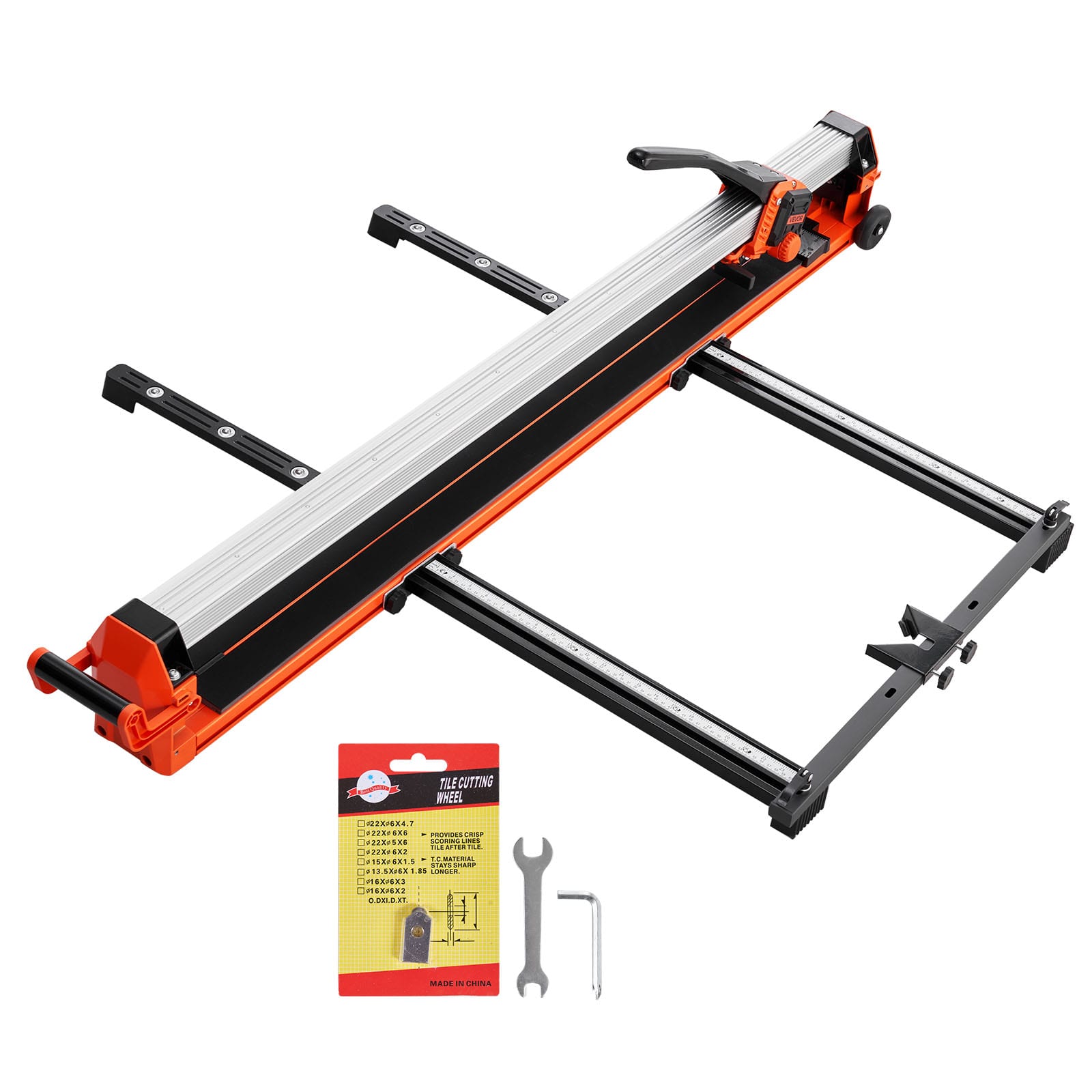 VEVOR - 47.2-Inch Manual Tile Cutter, Upgraded Rail and Sliding Head, Precision Alignment Guide, Tungsten Carbide Cutting Wheel - Silver;Black;Orange price history on PriceWatchPro