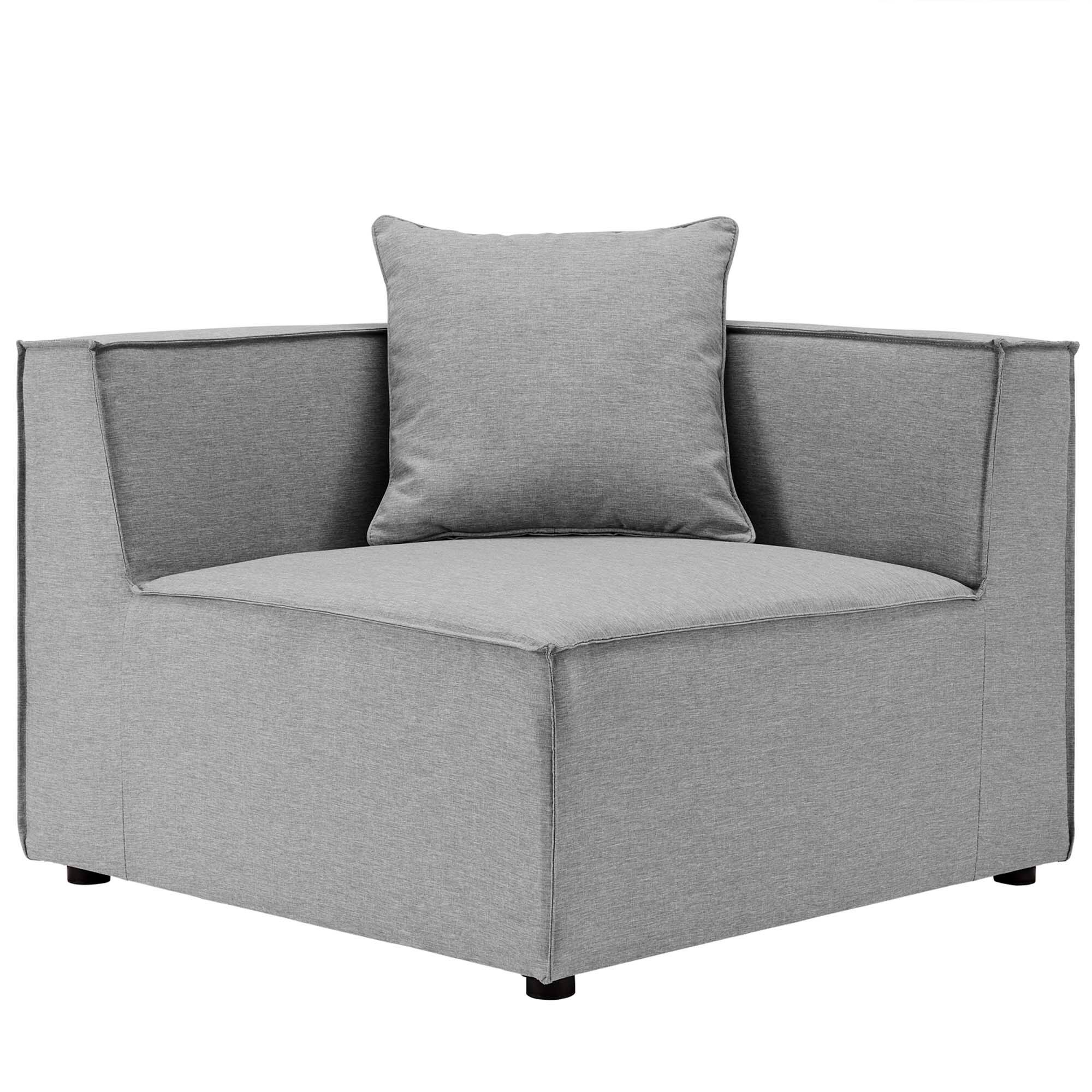 Alt View 4. Modway - Saybrook 6-Piece Outdoor Patio Upholstered Sectional Sofa by Modway - Gray.