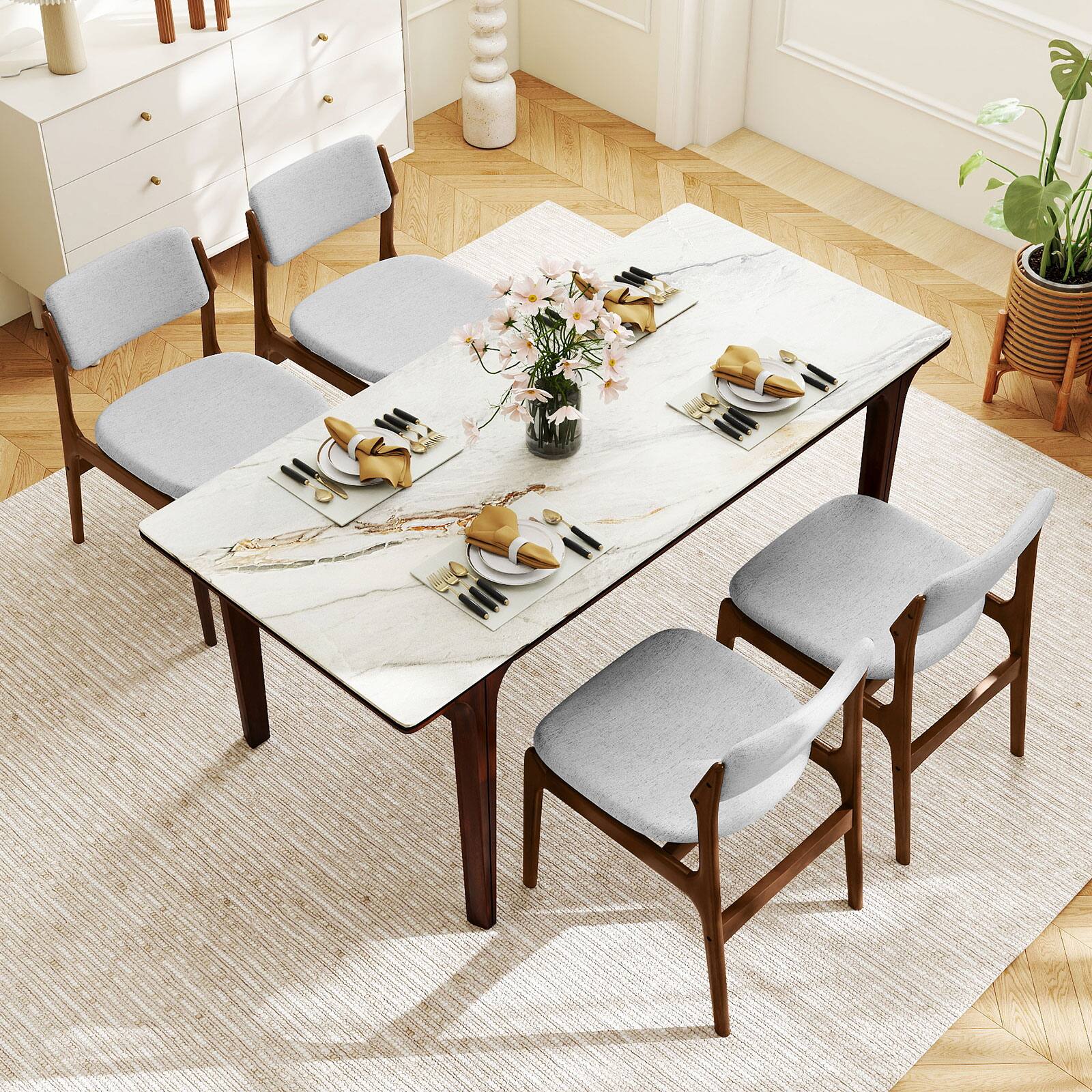 Alt View 8. Gymax - Gymax Modern Padded Dining Chairs Set of 2 w/Padded Seat Tilt Backrest for Dining Room - Grey.