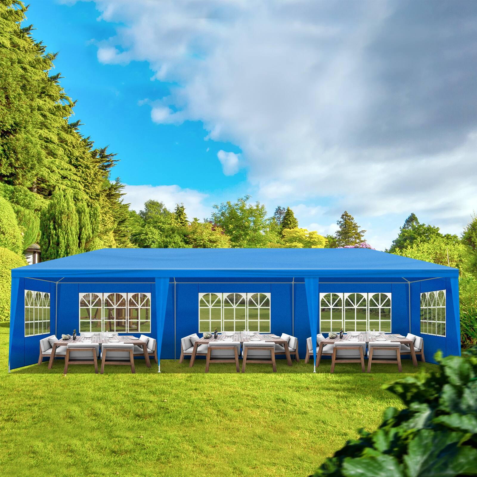 Alt View 6. Winado - 10'x30' Gazebo Waterproof Outdoor Canopy Patio Tent Party Tent - Blue.
