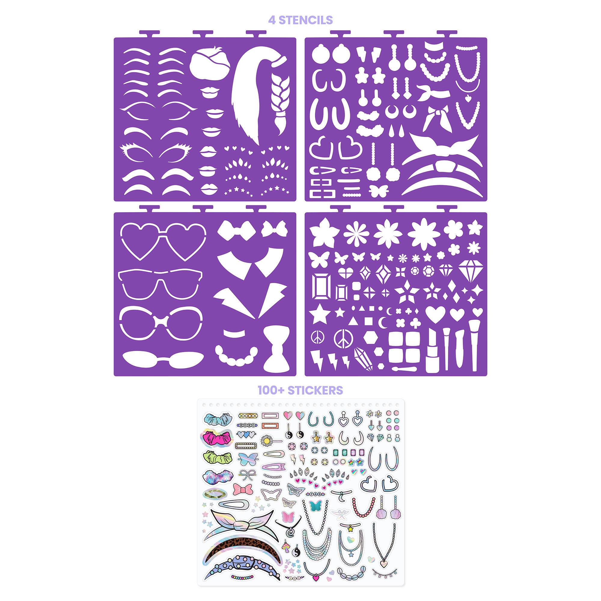 4 STENCILS 100+ STICKERS