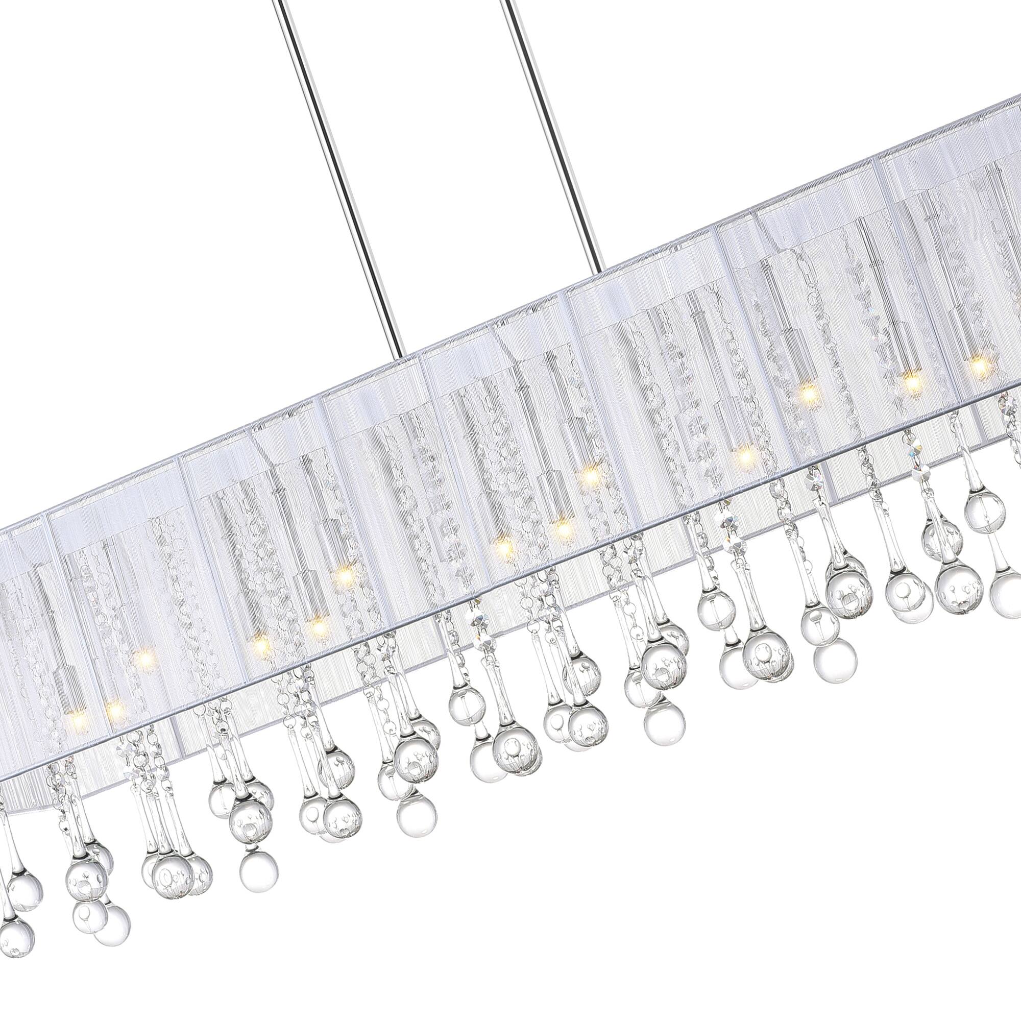 Left. CWI Lighting - Water Drop 17 Light Drum Shade Chandelier With Chrome Finish - Chrome.
