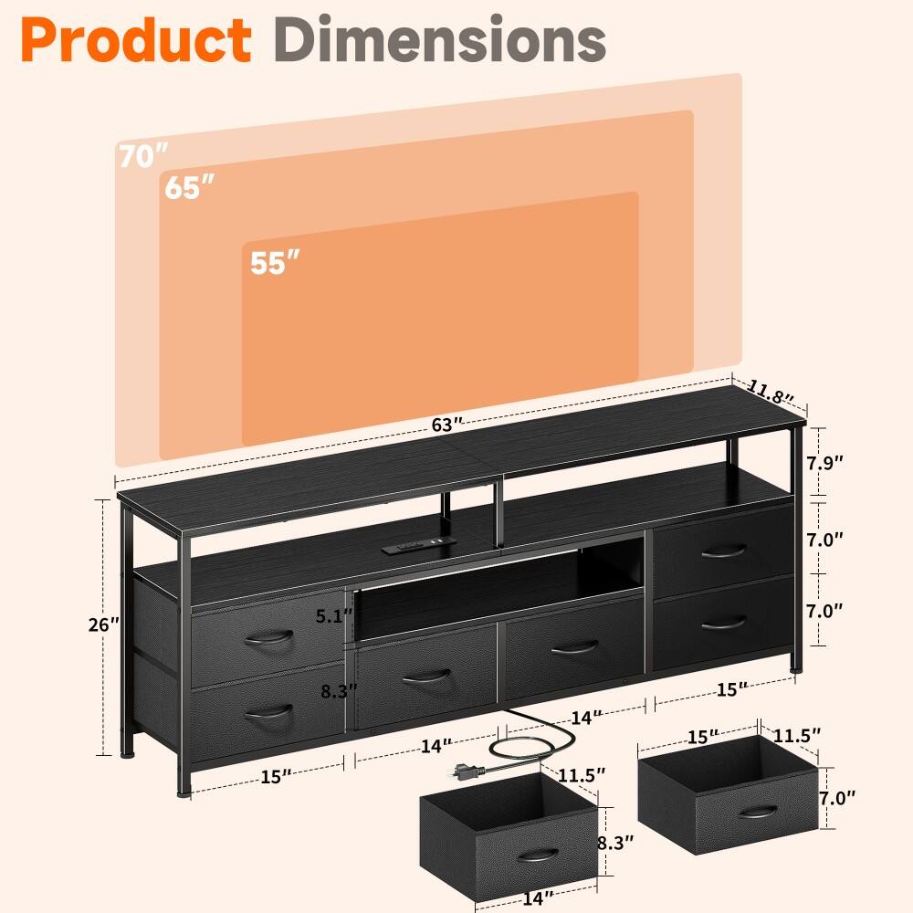 Product Dimensions

70"  
65"  
55"  
63"  
11.8"  
7.9"  
7.0"  
26"  
5.1"  
7.0"  
15"  
8.3"  
14"  
11.5"  
15"  
11.5"  
7.0"  
8.3"  
14"