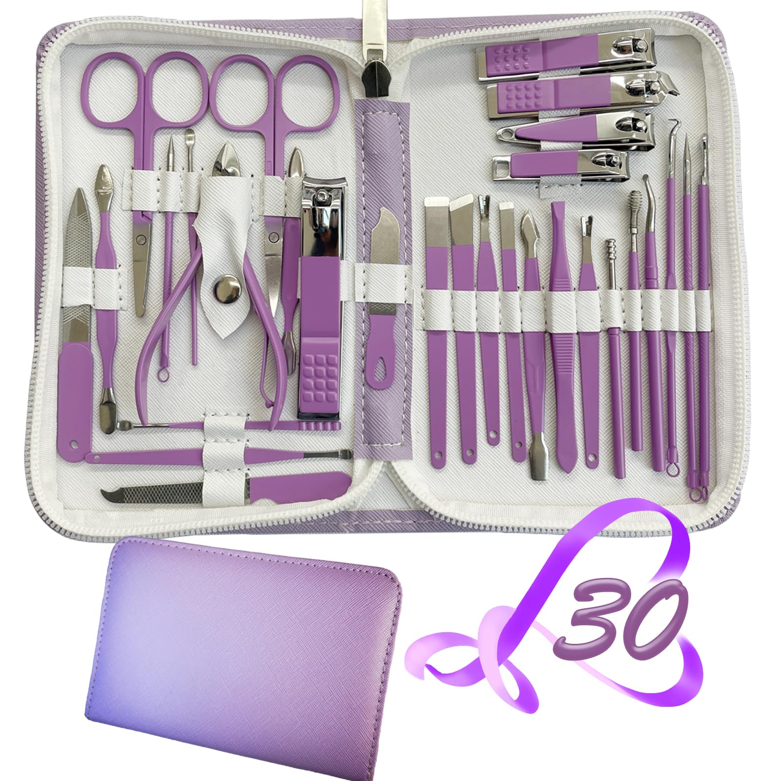 Front. PARKER SLATER - Nail Set Professional UV Light Complete Portable PIECES MANICURE SET: 1clipper include facial care hand foot care..