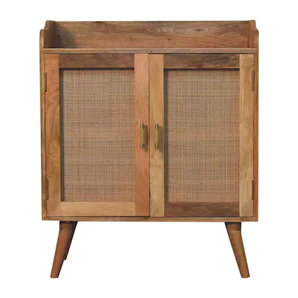 Front. Artisan Furniture - Artisan Furniture Solid Wood Larissa T-Bar Raised Cabinet, 2 Doors, Brown - Brown.