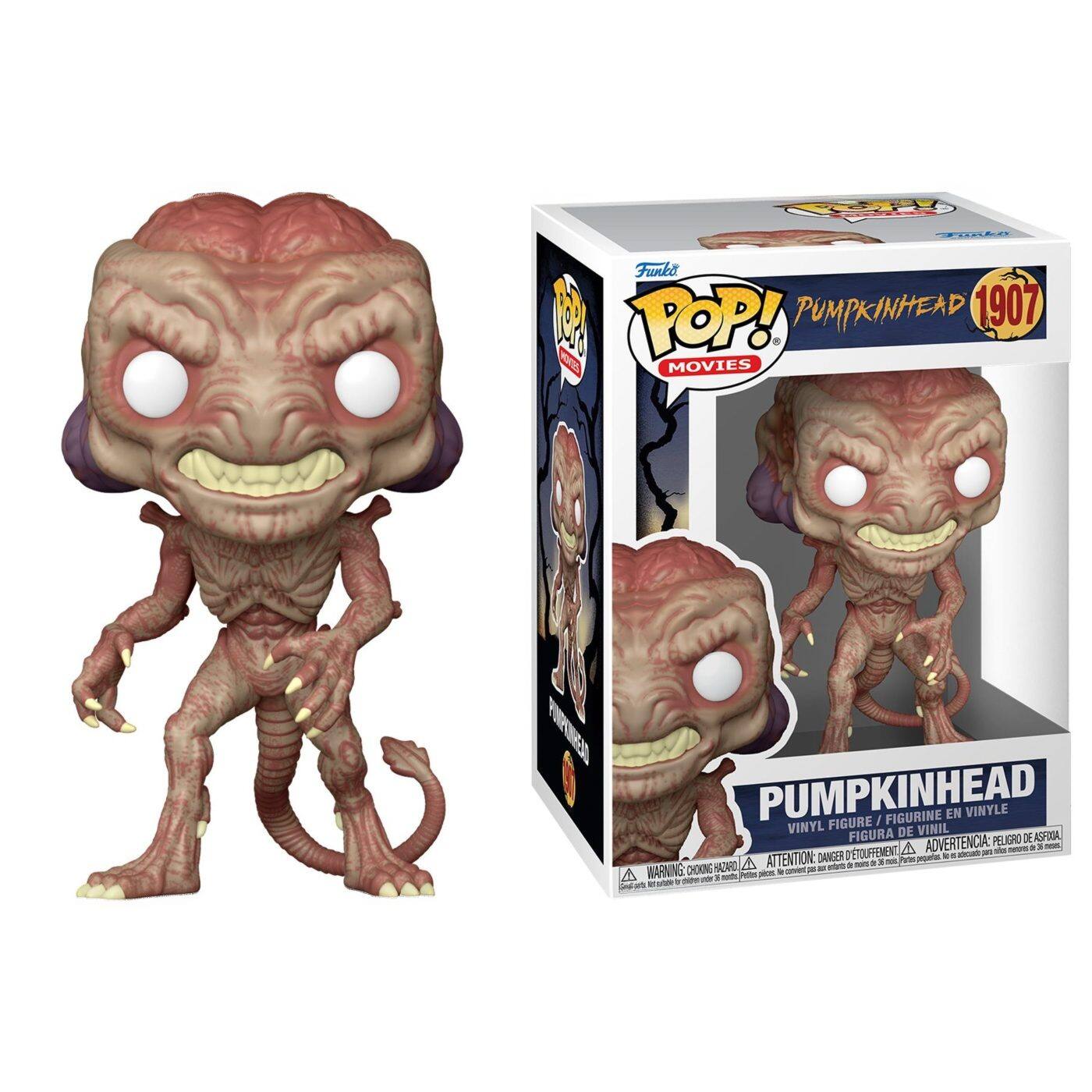 SFORLA Funko POP! PUMPKINHEAD 1907 MOVIES PUMPKINHEAD FIGURINE EN VINYLE FIGURE I VINYL DE VINIL FIGURA PE GRO DE AGFNA ETOUFFEMENT A ADVERTENCIA de . . - . -i - A ATTENTION DANGER  - Pe poaa EARC mart de - WARNING CHOKING HAZARD - - - - - - -