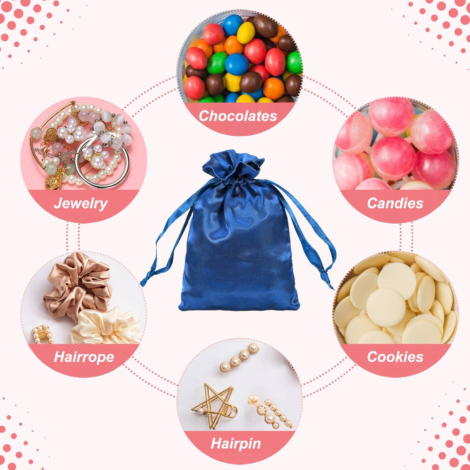 Chocolates, Jewelry, Candies, Hairrope, Cookies, Hairpin