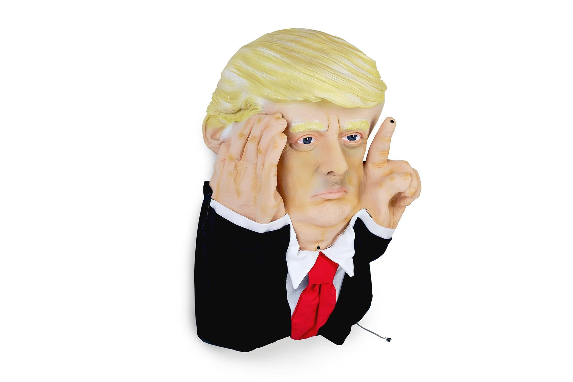 Alt View 1. Scary Peepers - Scary Peeper Tapping President Donald Trump Halloween Decoration | 16.5 Inches - Beige.