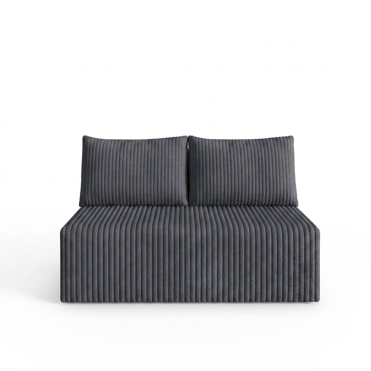 Angle. Ropilly - Ropilly Modular Sleeper Sofa Modern Corduroy Couch Dark Grey Foam Filled Sectional with Deep Seat - Dark Grey.
