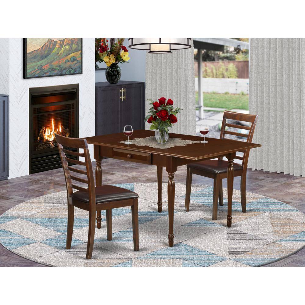 Angle. East West Furniture - Dining Room Set Mahogany - Brown.